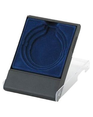 Коробка для медалі синя с прозорою кришкою