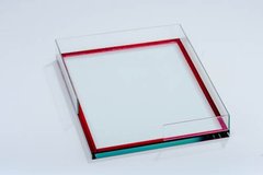 Лоток для бумаги А4 горизонтальный с вставками из красного стекла